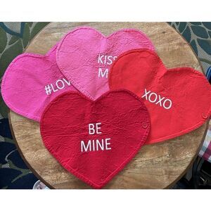Valentine's Day Heart Shape Two-in-One Feature Placemats Set or Table Runner
